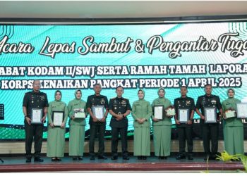 Pangdam II/Sriwijaya Pimpin Sertijab Sejumlah Pejabat Jajaran Kodam II/Sriwijaya