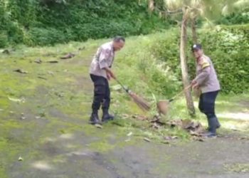 Wujud Kepedulian Lingkungan, Polisi Korve di Objek Wisata Gunung Putri
