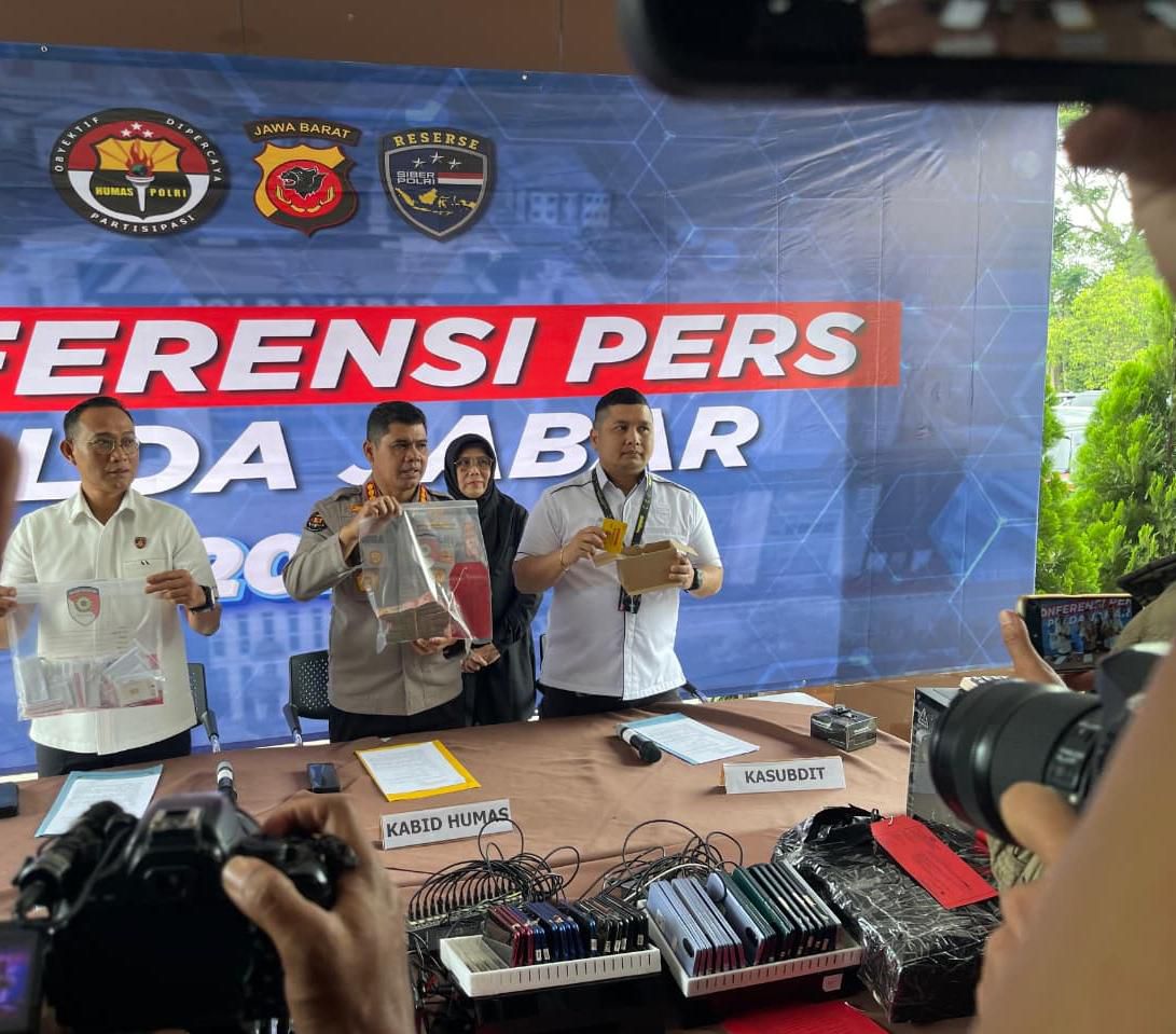 Polda Jabar Ungkap Promosi Judol, Ribuan SIM Card dan 55 Ponsel Disita