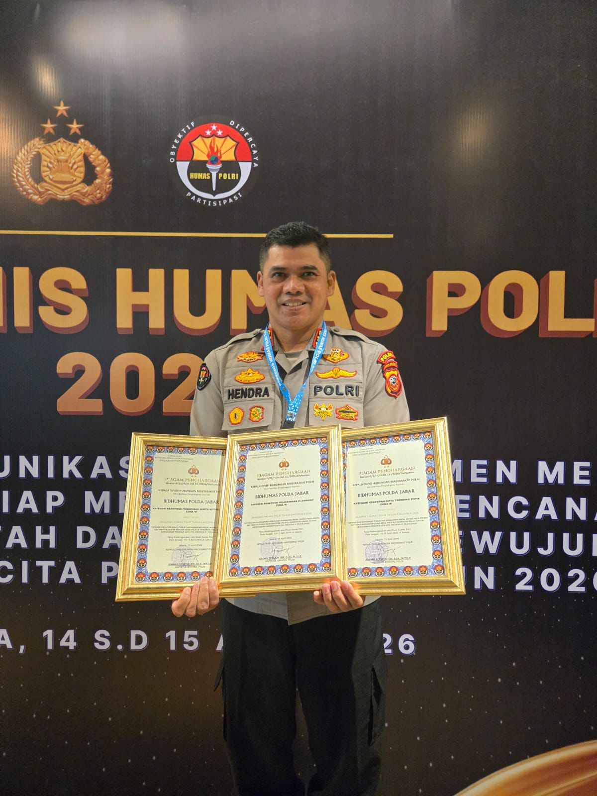Polda Jabar Raih Juara 1 E-Learning Sertifikasi Kehumasan di Rakernis Humas Polri 2026