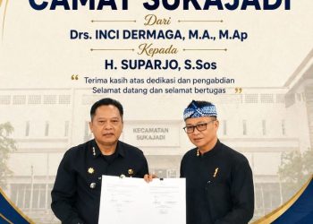 Lepas Camat lama Drs. Inci Dermaga, Sambut Camat Baru H. Suparjo Siap Lanjutkan Program di Kecamatan Sukajadi