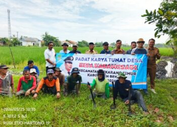 Padat Karya Tunai Desa, Kades Karangsari Libatkan Warga Normalisasi Saluran Air