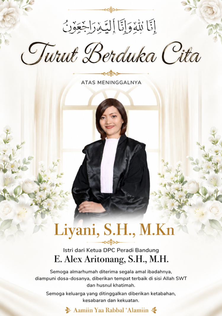 Duka Mendalam, Istri Ketua DPC PERADI Bandung Liyani, S.H., M.Kn Tutup Usia