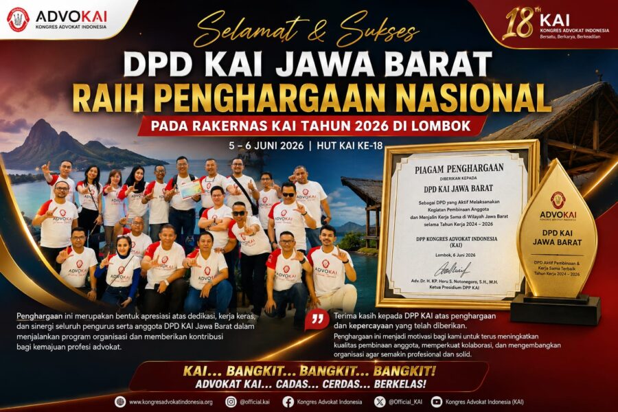 DPD KAI Jawa Barat Raih Penghargaan Nasional pada Rakernas KAI 2026 di Lombok