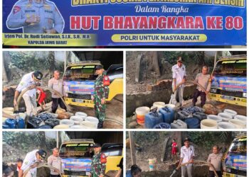 POLDA JABAR SALURKAN AIR BERSIH BAGI WARGA TERDAMPAK KRISIS AIR DI BANDUNG BARAT, WUJUD KEPEDULIAN POLRI DALAM HUT BHAYANGKARA KE-80