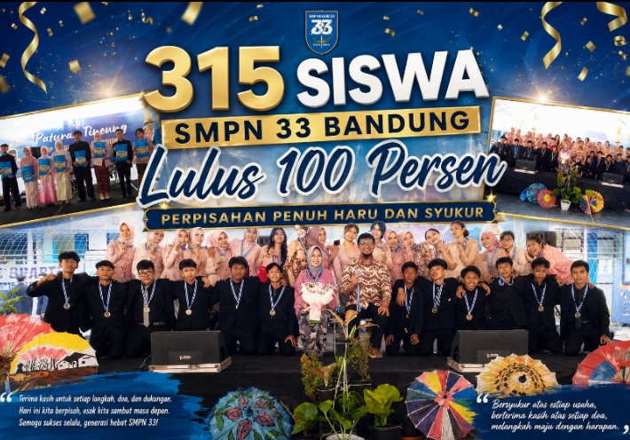 315 Siswa SMPN 33 Bandung Lulus 100 Persen, Perpisahan Berlangsung Penuh Haru dan Syukur