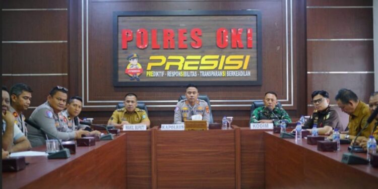 Kapolres OKI Pimpin Vidcon Rakor Pengawasan Distribusi BBM di Sumsel, Perkuat Pengawasan SPBU