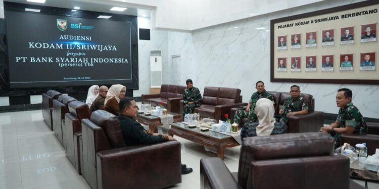 Terima Audensi PT Bank Syariah Indonesia, Kodam II/Swj Perkuat Sinergi Layanan Perbankan Syariah