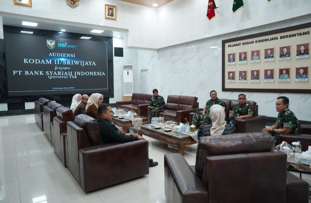 Terima Audensi PT Bank Syariah Indonesia, Kodam II/Swj Perkuat Sinergi Layanan Perbankan Syariah