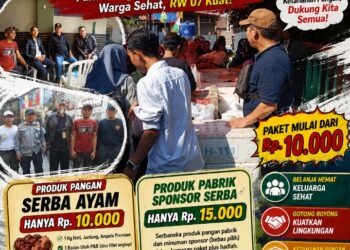 RW 07 Sukahaji Gelar Gerakan Ketahanan Pangan, Paket Ayam Mulai Rp10 Ribu Diserbu Warga