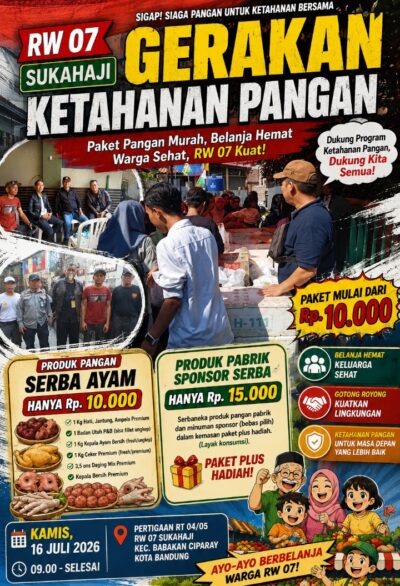 RW 07 Sukahaji Gelar Gerakan Ketahanan Pangan, Paket Ayam Mulai Rp10 Ribu Diserbu Warga