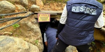 DITRESKRIMSUS POLDA GORONTALO POLICE LINE LUBANG TAMBANG DAN TROMOL PENGOLAHAN EMAS DI GORONTALO UTARA