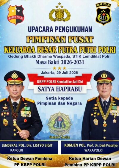 Pimpinan Pusat KBPP Polri Masa Bakti 2026–2031 Resmi Dikukuhkan, Tegaskan Komitmen Setia kepada Pimpinan dan Negara