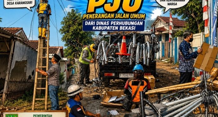 Pengajuan PJU Pemdes Karangsari Direalisasikan, Penerangan Jalan Mulai Dikerjakan
