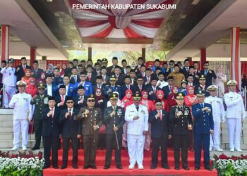 UPACARA PERINGATAN HUT KE 81 KEMERDEKAAN RI TINGKAT KABUPATEN SUKABUMI BERLANGSUNG KHIDMAT