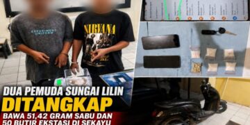 Dua Pemuda Sungai Lilin Ditangkap Bawa 51,42 Gram Sabu dan 50 Butir Ekstasi di Sekayu
