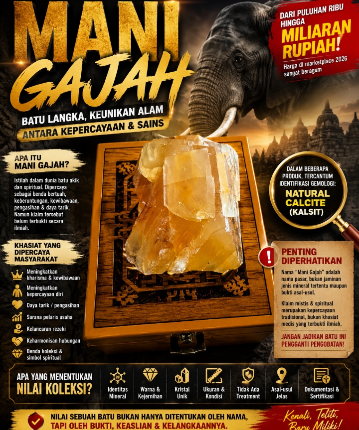 Mani Gajah Kembali Jadi Buruan Kolektor, Benarkah Batu Langka Bernilai Miliaran Rupiah?