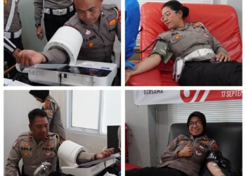 HUT Lantas ke-71, Anggota Polres Garut Donor Darah