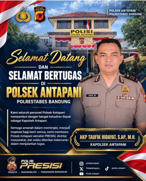 Kapolsek Antapani Berganti, AKP Taufik Hidayat Siap Emban Amanah dan Layani Masyarakat