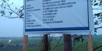 Papan Proyek Tulis Cikarang Timur, Pekerjaan Fisik di Cikarang Pusat, JPKP Minta Penjelasan
