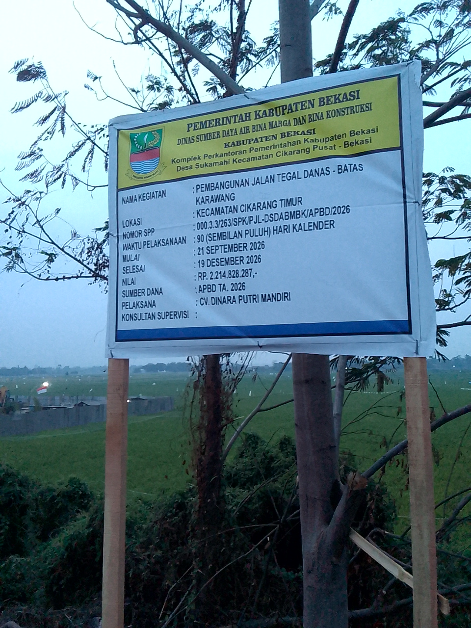 Papan Proyek Tulis Cikarang Timur, Pekerjaan Fisik di Cikarang Pusat, JPKP Minta Penjelasan
