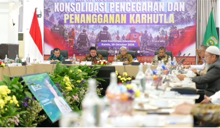 Kapolda Sumsel Hadiri Rakornas Karhutla, Perkuat Sinergi Pencegahan dan Penanganan Kebakaran Lahan