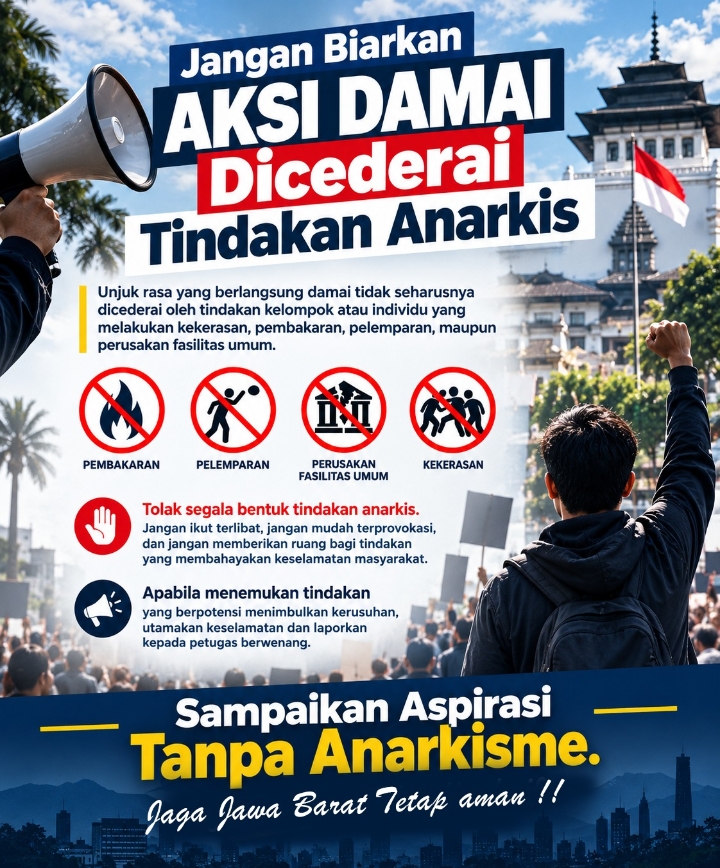 Polda Jabar Ajak Masyarakat Sampaikan Aspirasi Secara Damai, Tolak Tindakan Anarkis
